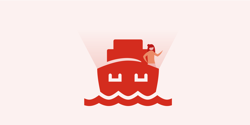 Icoon van rode boot op roze achtergrond.